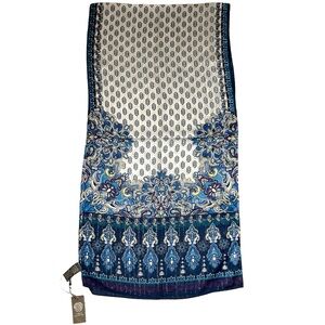 Vince Camuto scarf blue and white pattern NWT